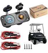 10L0L Golf Cart Cigarette Lighter Outlet &amp; Quick Charge 3.0 DC 12V Input Waterproof USB Charger P...