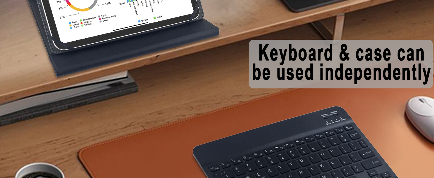 Universal Tablet Backlit Keyboard Case Black - 11