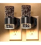 DALUXshop LED Dimmable Night Lights Plug into Wall, 2-Pack Bright Plug in Nightlight, Dusk-to-Daw...
