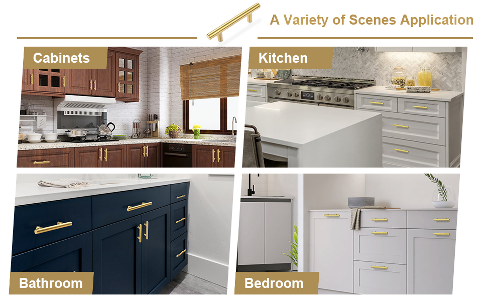 brushed gold cabinet pulls