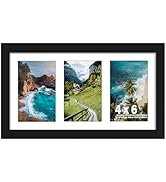 DUENPY 8x14 Collage Picture Frame, 4x6 Collage Picture Frame Displays Three 4x6 inch Photos, or 8...