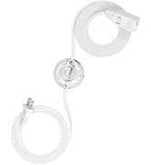DEWENWILS 12 FT Extension Cord with Angled Flat Plug, 2-Prong 3 Outlets, 16AWG/2C Power Cord for ...