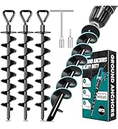 Payivsve Ground Anchors Screw in, Heavy Duty Ground Trampoline Stakes High Wind Tent Stakes for T...