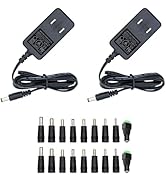 12V 1A 0.8A 0.5A 5FT Power Supply Adapter 12W AC DC Adapter with 5.5 x 2.1mm Plug and 9 Interchan...
