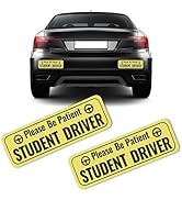 2PCS Student Driver Magnet for Car,Highly Reflective Student Driver Sticker for Car Door/Trunk/Ho...