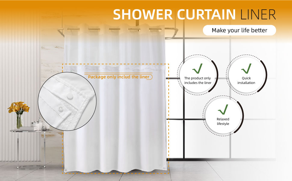 snap on shower curtain liner