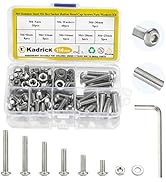Kadrick 116 Pcs Button Head M6 Metric Screw Assortment,M6x8mm,12mm,16mm,20mm,25mm,30mm 304 Stainl...