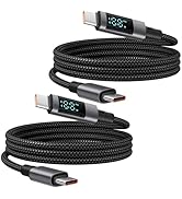 BaseNew 100W USB C Cable 2 Pack,3.3FT Type C Fast Charging Cable,Nylon Braided USB C Cables with ...