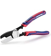 WORKPRO 8 Inch Cable Cutter with Twin Cutting Edge, Heavy Duty Wire Cutters with Anti-Slip Bevele...
