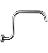 Shower Arm with Flange,13 Inch Stainless Steel S Shape High Rise Shower Head Extension Wall-Mount...
