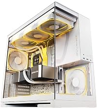 Geometric Future Model 3 Panoramic Tempered Glass Dual Chamber Micro-ATX Tower PC Case, 5 Pre-Instal...