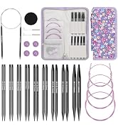 Katech Interchangeable Knitting Needles Set- 9 Pairs Circular Knitting Needles Size 2.5, 4, 5, 6,...