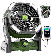 20000mAh Portable Camping Fan Rechargeable Portable fans for Travel Battery Powered Fan with LED ...
