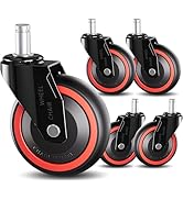 TESUMI Anti-Tangle Office Chair Wheels 3 Inch Roller Blade Wheels Caster Replacement, Universal F...
