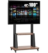 Mobile TV Stand for 42-100 Inch LED LCD Flat/Curved Screen TVs, Rolling TV Stand Holds up to 132 ...