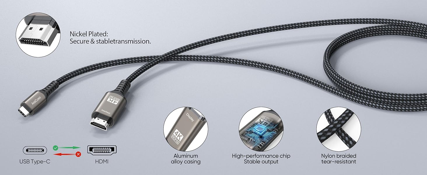 USB C to HDMI Cable 6.6FT