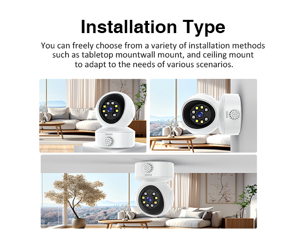 EVERSECU Smoke &amp; Gas Detection Home Security Camera with Sound Alarm 