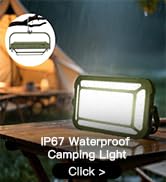Portable LED Camping Lantern, IP67 Waterproof Dimmable Camping Light, 3 Colors, SOS, 1/4 Thread, ...