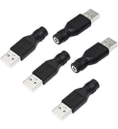 SinLoon USB to DC Adapter USB 2.0 A Male to DC 3.5x1.35mm DC Female Connector Charge Barrel Jack ...