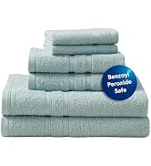 CLOROX Bleach Friendly Towel Set, Quick Dry 100% Cotton Highly Absorbent Lightweight, 2 Bath, 2 H...