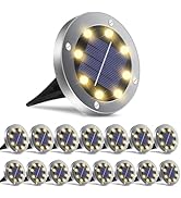 Solar Ground Lights 16Pack, Garden Solar Lights Outdoor Waterproof Solar Pathway Lights Bright In...