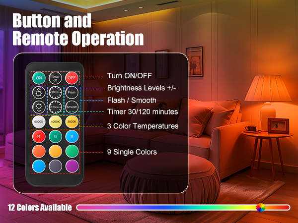 E26 Rechargeable Light Bulb with Remote