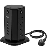 Surge Protector Power Strip Tower, NTONPOWER 8 Widely Outlet Extenders with 4 USB Charging Ports ...