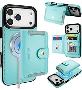 ONETOP Compatible with Magsafe for iPhone 17 Pro Max 2 in 1 Detachable Wallet Case with Card Hold...