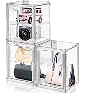 DILIBRA 3 Packs Clear Plastic Handbag Storage Organizer for Closet, Acrylic Display Box for Handb...
