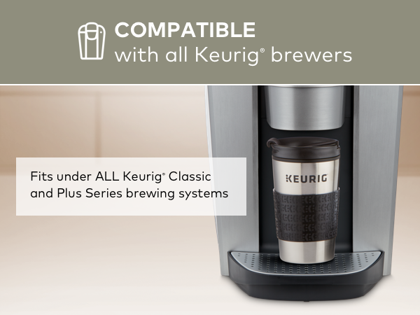 Keurig travel mug, mini travel mug, 12oz travel mug, keurig mug, keurig cup, k-cup pod mug