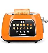 Culinaid Smart Touch Screen 2 Slice Toaster, Retro 1.5'' Extra Wide Slot Stainless Steel Digital ...