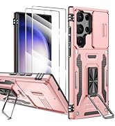 Phone Case for Samsung Galaxy S23 Ultra 5G, with [Slide Camera Cover] [2X Glass Screen Protector]...