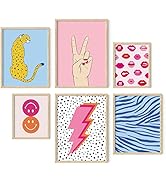 Haus and Hues Preppy Pictures for Wall - Colorful Wall Art, Preppy Collage, Pink Wall Art for Bed...