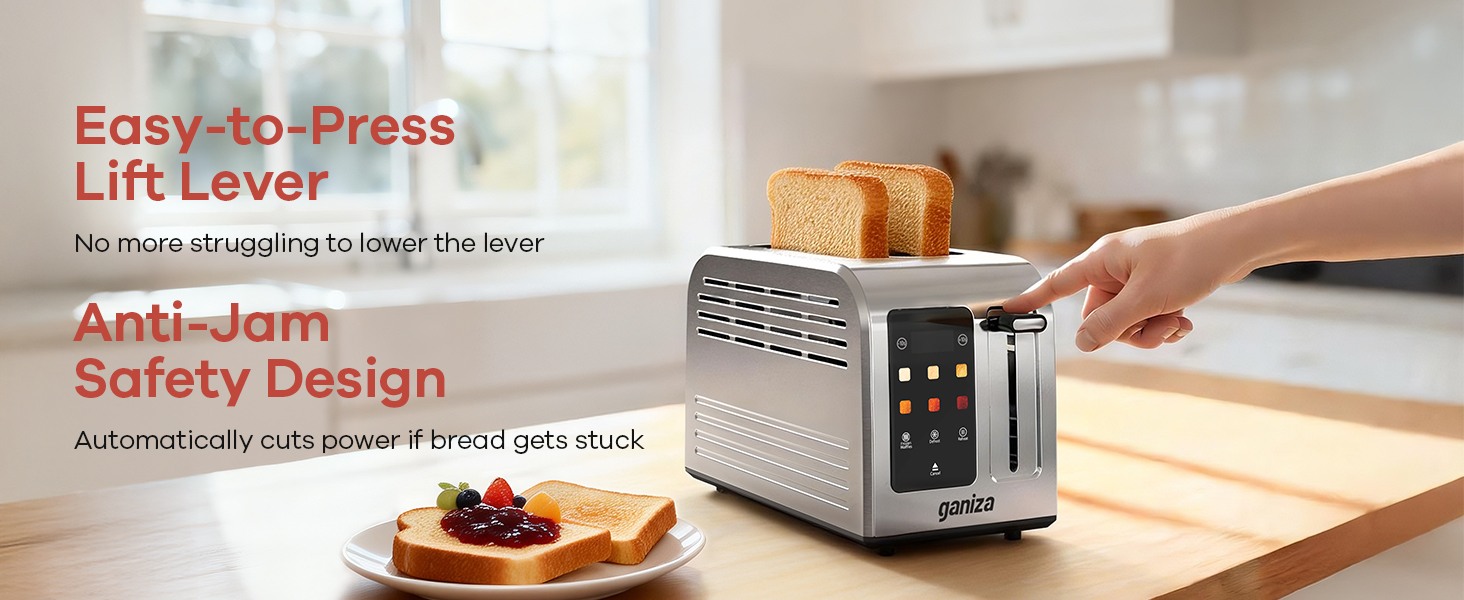 digital toaster anti-jam safety