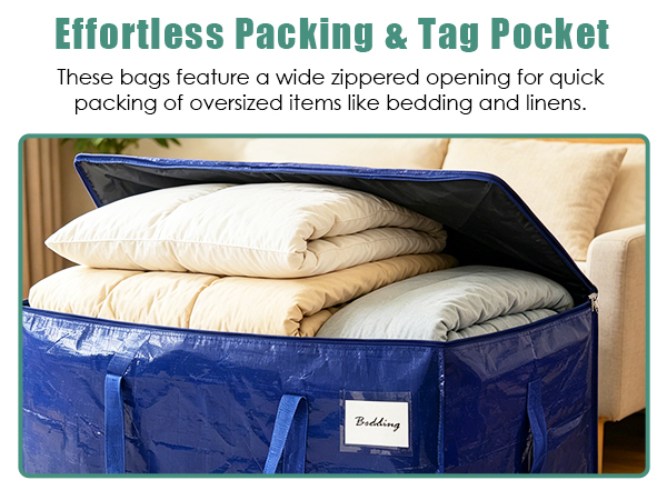 Extra Heavy Duty Large Moving Bags with Strong Zipper &amp;amp; Carrying Handles