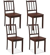 Giantex Wooden Dining Chairs Set of 4, Modern Kitchen Chairs w/Rubber Wood Legs &amp; Curved Backrest...