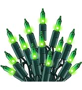 TW SHINE Green Christmas Lights, 18.5FT 100 Count Incandescent Halloween Lights, Waterproof St. P...