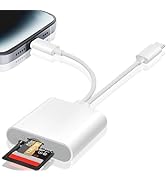 SD Card Reader for iPhone, iPad, USB-C &amp; Lightning Dual Connector Digital Camera Adapter to iPhon...