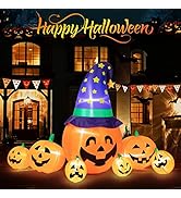 Litake 8FT Inflatable Halloween Decorations Pumpkin, Build-in LEDs Outdoor Halloween Blow Up Yard...