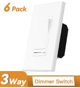 Amico 6 Pack Dimmer Light Switch, Single-Pole or 3-Way Slide Dimmer Switches for Led Lights, Suit...