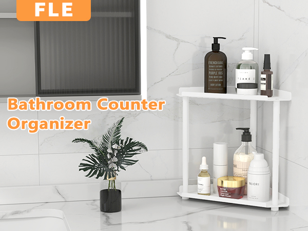 Corner Bathroom Counter Organizer, 2 Tier Bathroom Organizer Countertop