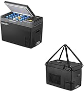 BougeRV Bundle Items: CRPRO 30 Quart 12v Car Refrigerator (Black) and 30 Quart Insulated Protecti...