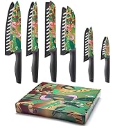 Marco Almond Knife Set Artistic Designed Pattern Kitchen Knife 6 Stainless Steel Kitchen Knives w...