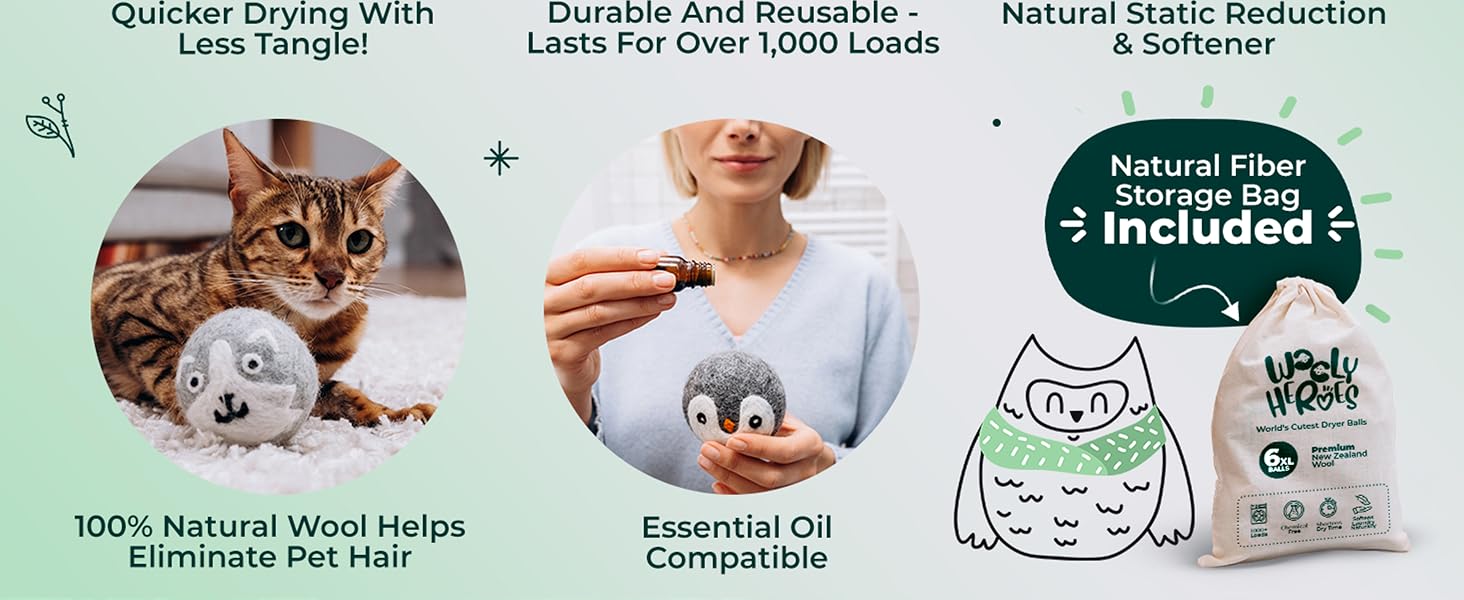 Essential oils added to wool dryer balls for fresh laundry scent