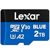 Lexar 2TB Blue Micro SD Card Up to 160MB/s, microSDXC UHS-I Memory Card with SD Adapter, C10, U3,...