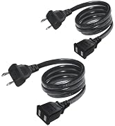 [TaidaLink] 2ftBlack Short Extension Cord 125V 10A 1250W Slim Design, 2-Prong Polarized Plug for ...