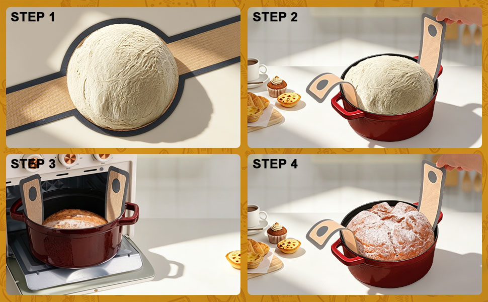 How to use silicone bread sling safely dutch oven transfer liner instruction