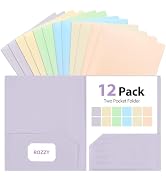 Plastic Folders with Pockets, 12 Pack Document Folders with Business Card Slot, 2 Pocket Folders ...