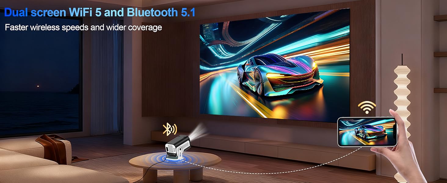 WiFi and Bluetooth projector