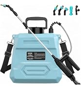 Weed Sprayer 2 Gallon, Electric Weed Sprayer 7.4V Powerful Battery with 5 Mist Nozzles, Rechargea...